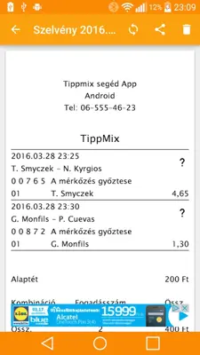 Tippmix segéd android App screenshot 6